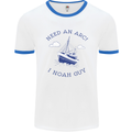 Need an Arc? I Noah Guy Funny Atheist Mens White Ringer T-Shirt White/Royal Blue