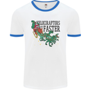 Christmas Velociraptors are Faster Dinosaur Mens White Ringer T-Shirt White/Royal Blue
