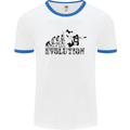 Evolution of a Skydiver Funny Skydiving Mens White Ringer T-Shirt White/Royal Blue