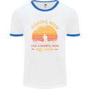 Fishing Mom Like a Normal but Cooler Mens White Ringer T-Shirt White/Royal Blue