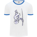 Freediving Chain Diver Scuba Diving Mens White Ringer T-Shirt White/Royal Blue