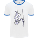 Freediving Chain Diver Scuba Diving Mens White Ringer T-Shirt White/Royal Blue