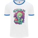 All Mad Here Alien Magic Mushrooms Mens Ringer T-Shirt White/Royal Blue