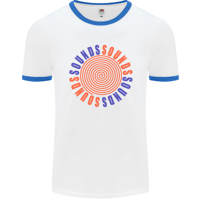 Sounds Mens White Ringer T-Shirt White/Royal Blue