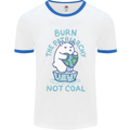 Environment Burn the Patriachy Not Coal Mens White Ringer T-Shirt White/Royal Blue
