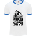 Motocross Bigger Toys Older Boys MotoX Mens White Ringer T-Shirt White/Royal Blue