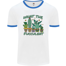 Gardening Fucculent Funny Plant Botanist Mens White Ringer T-Shirt White/Royal Blue