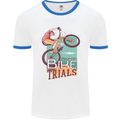 Mountain Bike Trials MTB Cycling Bicycle Mens Ringer T-Shirt White/Royal Blue