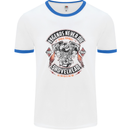 Legends Never Die Biker Motorbike Mens White Ringer T-Shirt White/Royal Blue