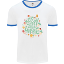 Stay Trippy Hippy Magic Mushrooms Drugs Mens White Ringer T-Shirt White/Royal Blue