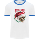 Jingle Hell Funny Christmas Skull Xmas Mens White Ringer T-Shirt White/Royal Blue
