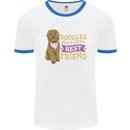Doodles Girls Best Friend Goldendoodle Dog Mens Ringer T-Shirt White/Royal Blue