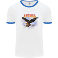 Eagle America Dreamer Soul Mens White Ringer T-Shirt White/Royal Blue