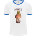 Nature My Home Mushroom Frog Mens Ringer T-Shirt White/Royal Blue