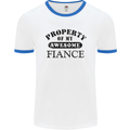 Property of My Awesome Fiance Mens White Ringer T-Shirt White/Royal Blue