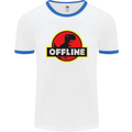 Offline Funny Gamer Gaming Mens White Ringer T-Shirt White/Royal Blue