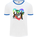 Stop Homophobia Gay Pride Day Awareness Mens White Ringer T-Shirt White/Royal Blue