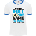 Pull Out Game Funny Offensive Fathers Day Mens Ringer T-Shirt White/Royal Blue