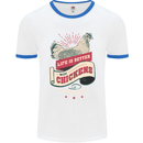 Life is Better With Chickens Around Farmer Mens Ringer T-Shirt White/Royal Blue