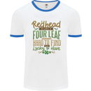 St Patricks Day Redhead Ginger Funny Irish Mens White Ringer T-Shirt White/Royal Blue