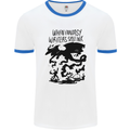 Fantasy Writer Author Novelist Dragons Mens Ringer T-Shirt White/Royal Blue