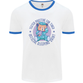 Tested Positive for Tired Teddy Bear Sleeping Mens Ringer T-Shirt White/Royal Blue