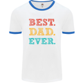 Best Dad Ever Fathers Day Gift Present Mens White Ringer T-Shirt White/Royal Blue