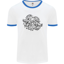 Valknut Symbol With Ravens Viking Mens White Ringer T-Shirt White/Royal Blue