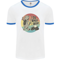 Cat I Do What I Want Funny Coffee Mens Ringer T-Shirt White/Royal Blue