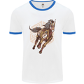 Steampunk Unicorn Mens White Ringer T-Shirt White/Royal Blue