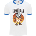 Babylorian Funny Baby Toddler Infant Parody Mens White Ringer T-Shirt White/Royal Blue