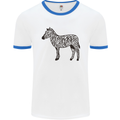 A Zebra Mens White Ringer T-Shirt White/Royal Blue