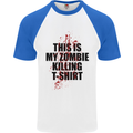 This Is My Zombie Killing Halloween Horror Mens S/S Baseball T-Shirt White/Royal Blue