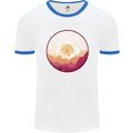 Vinyl Landscape Record Mountains DJ Decks Mens Ringer T-Shirt White/Royal Blue