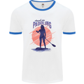 Stand Up Paddling Paddleboarding Mens White Ringer T-Shirt White/Royal Blue