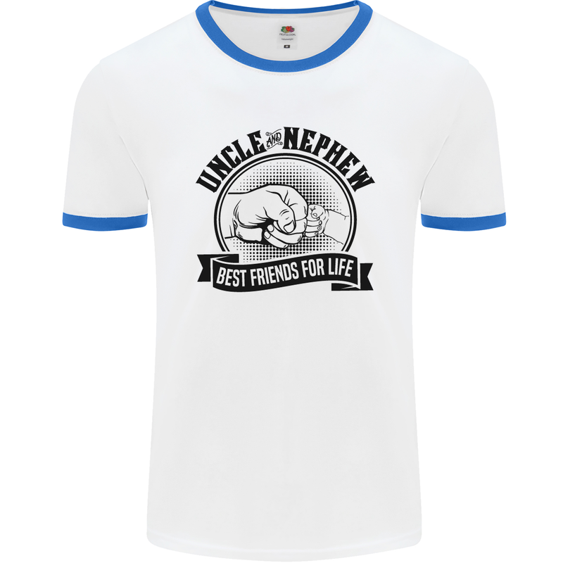 Uncle & Nephew Best Friends Uncle's Day Mens White Ringer T-Shirt White/Royal Blue