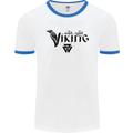 Viking Thor Odin Valhalla Norse Mythology Mens White Ringer T-Shirt White/Royal Blue