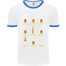 Optimism Pessimism Beer Alcohol Funny Mens White Ringer T-Shirt White/Royal Blue