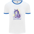 Horse Is My Spiritual Animal Equestrian Mens White Ringer T-Shirt White/Royal Blue