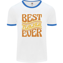 Best Teacher Ever Teaching Maths English Mens Ringer T-Shirt White/Royal Blue
