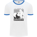 Climate Change Polar Bears Environment Mens Ringer T-Shirt White/Royal Blue