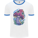 Trippy Magic Mushroom LSD Mens Ringer T-Shirt White/Royal Blue