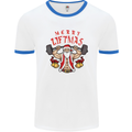 Merry Liftmas Mens White Ringer T-Shirt White/Royal Blue