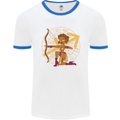 Sagittarius Female Archer Star Sign Mens Ringer T-Shirt White/Royal Blue