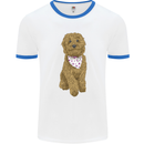 A Doodle Goldendoodle Dog Mens Ringer T-Shirt White/Royal Blue