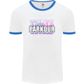 Parkour Free Running the Art of Movement Mens White Ringer T-Shirt White/Royal Blue