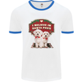 Christmas Maltese Funny Santa Paws Xmas Mens White Ringer T-Shirt White/Royal Blue