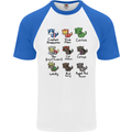 Funny Cat Superheroes Mens S/S Baseball T-Shirt White/Royal Blue