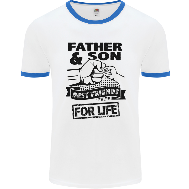 Father & Son Best Friends for Life Mens White Ringer T-Shirt White/Royal Blue