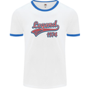 Legend Since 49th Birthday 1974 Mens Ringer T-Shirt White/Royal Blue